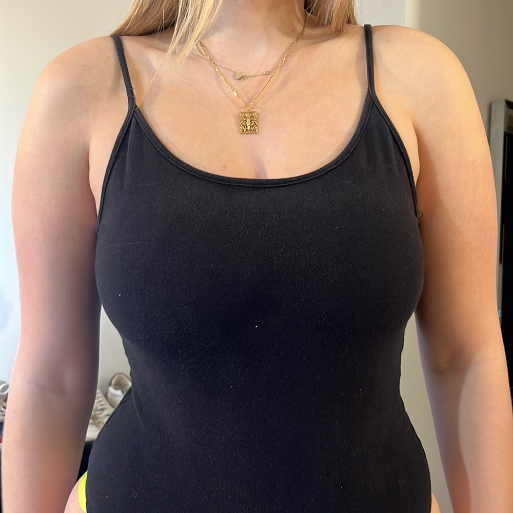 Black Open Back Bodysuit
